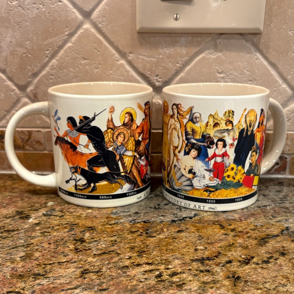 Set of 2 “A Brief History of Art” coffee mugs